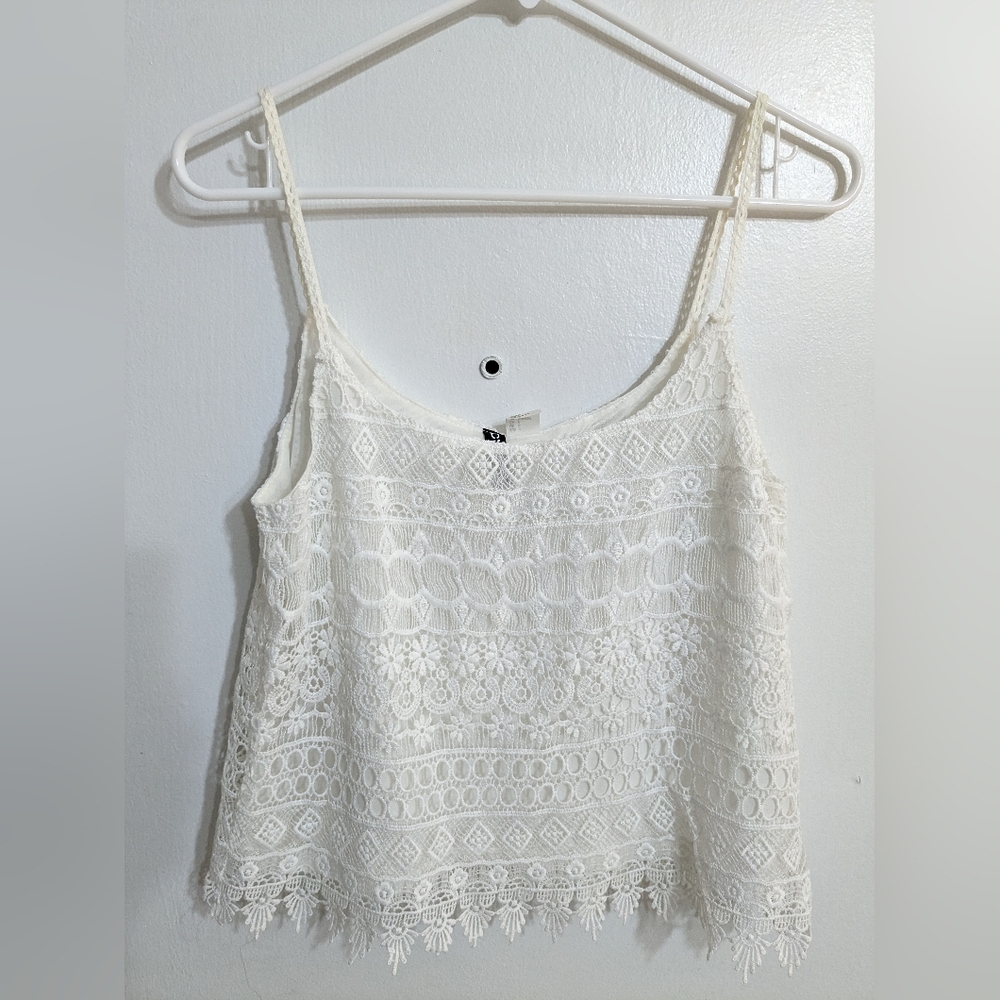 H&M Divided Crochet Lace Tank Top, S